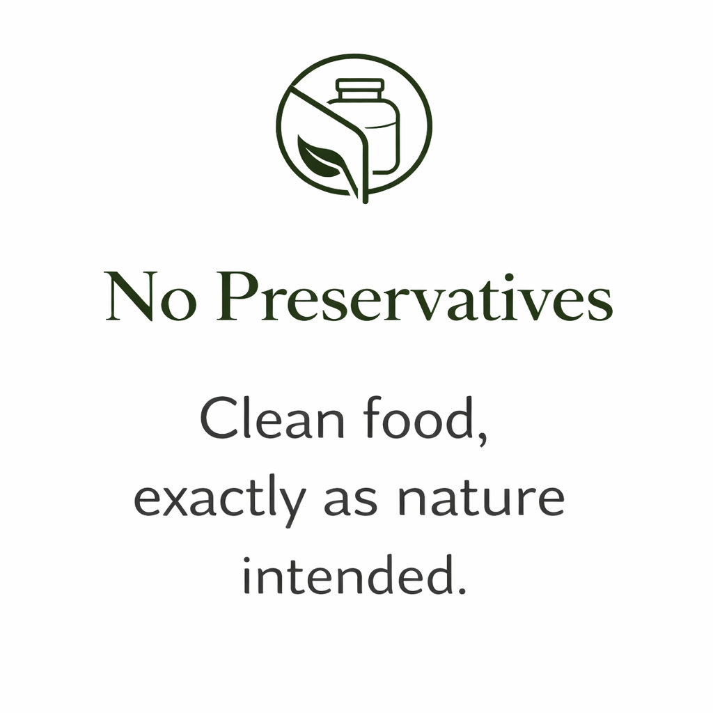 no preservatives, just clean food